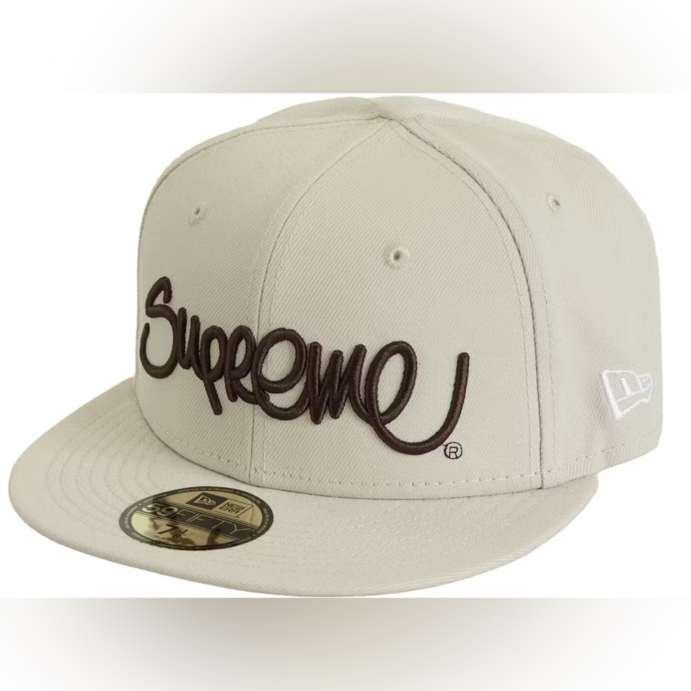 Supreme Tan Cap with Brown Logo